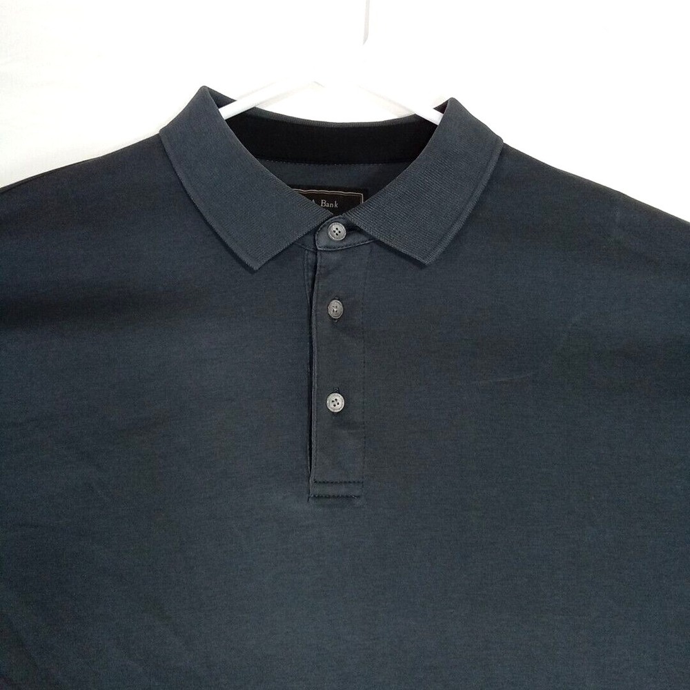 Jos A Bank Reserve Shirt LARGE Charcoal Gray Long Sl Button Lightweight Collar